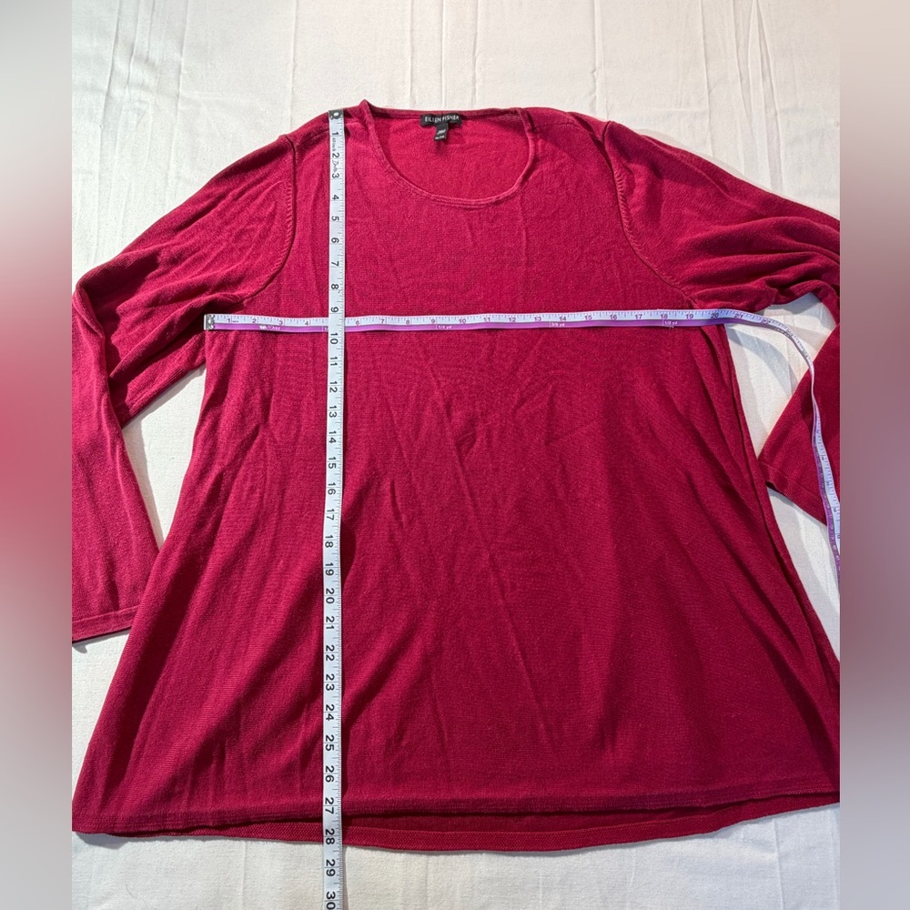 Eileen Fisher Deep Pink Tencel Lyocell Silk Crewneck Sweater XL Casual - Picture 6 of 6